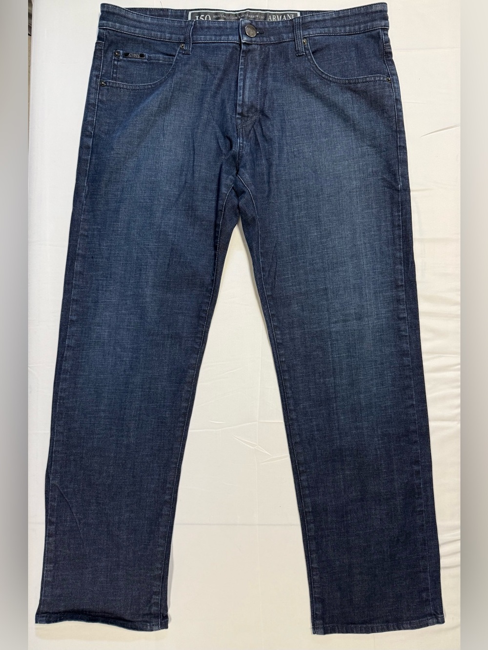 Armani Collezioni J50 Dark Wash Jeans Mens 36 Narrow Leg Stretch Designer Denim